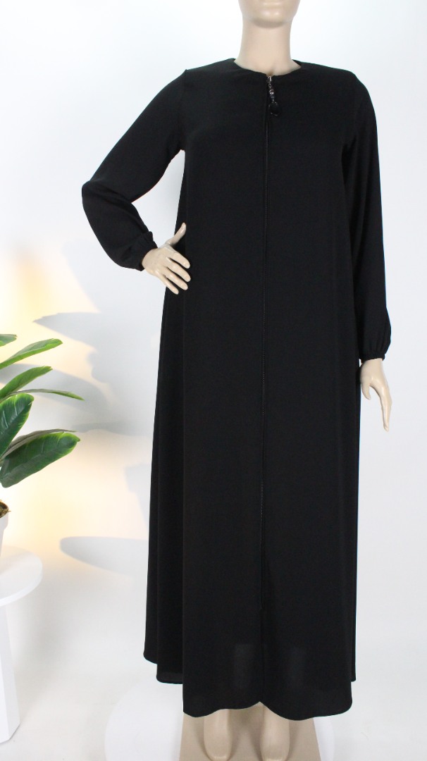 Siyah Mevlana Model Medine İpeği Ferace