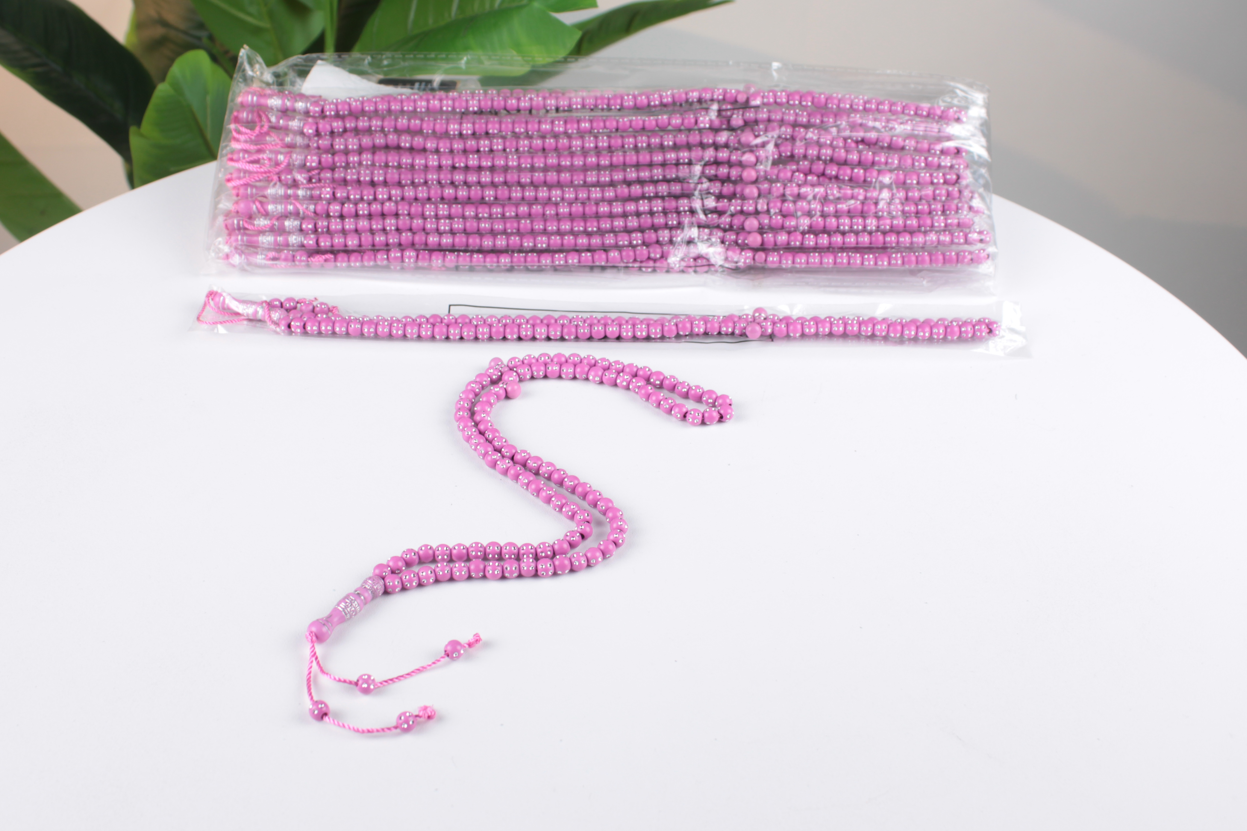 Pembe 8 mm Çakmalı Poşetli Tespih – 12’li Ekonomik Deste