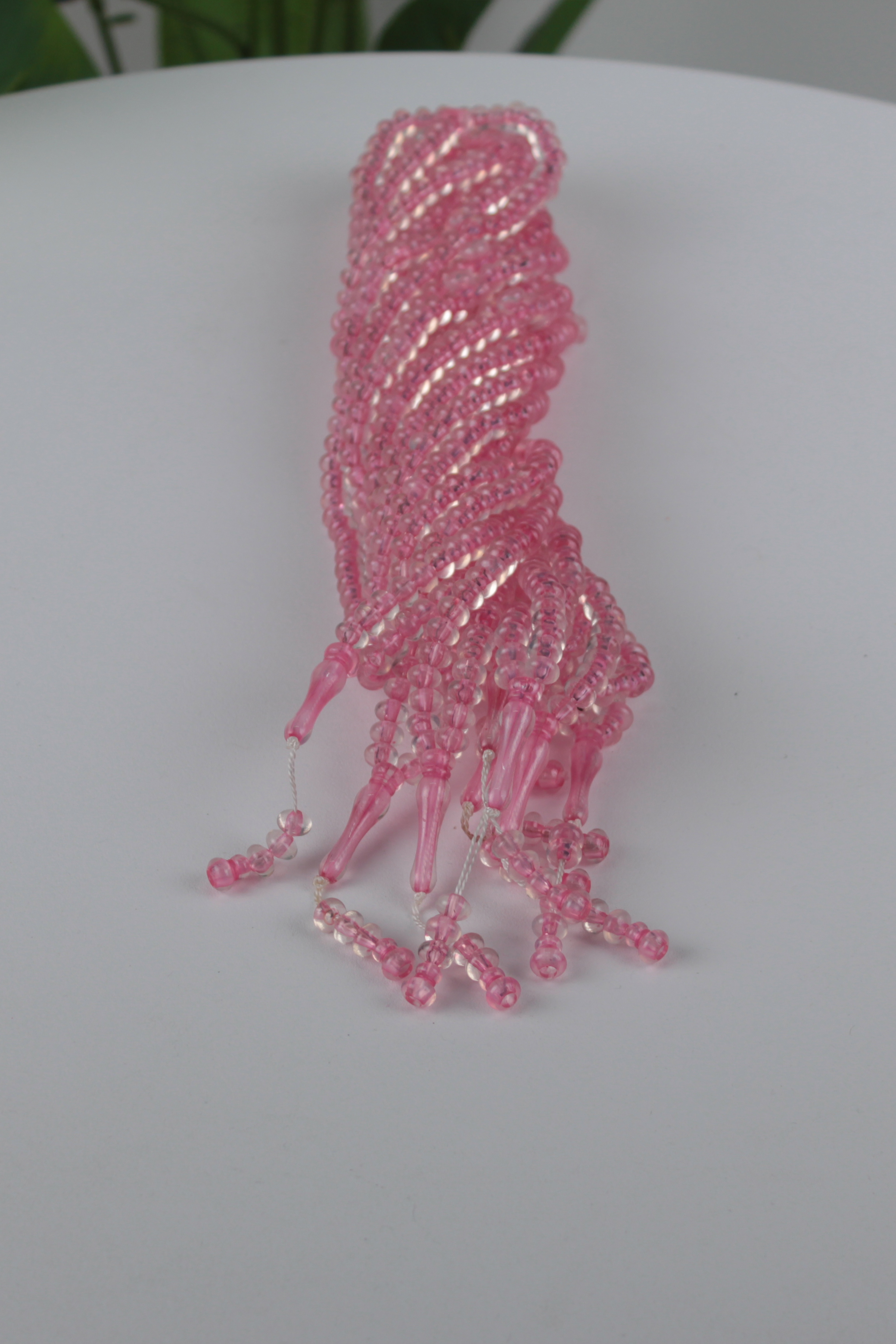 Pembe 8 mm Zümrüt Kristal Görünümlü Tespih – 10’lu Ekonomik Deste
