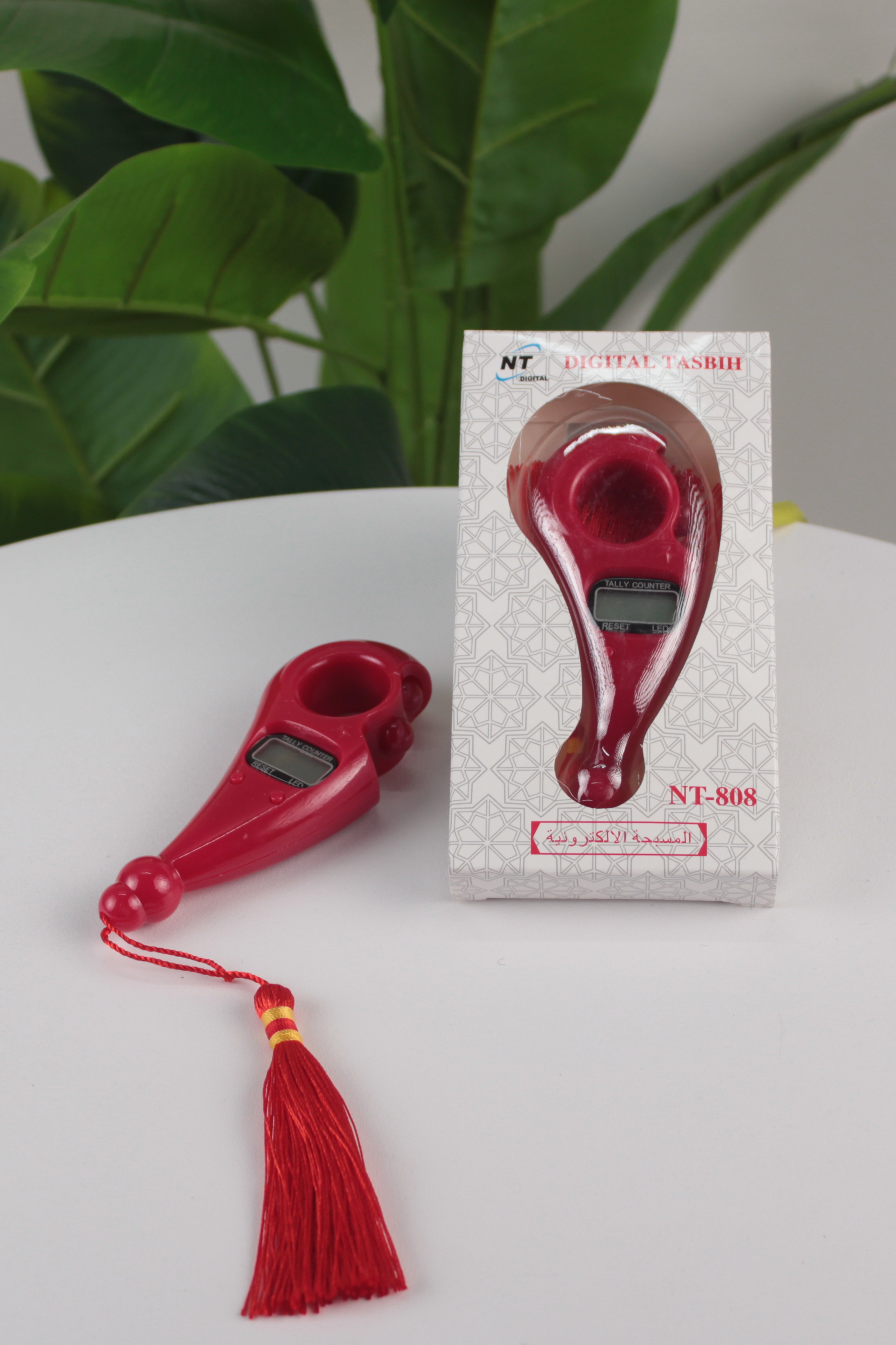 Kırmızı LEDli Değirmen Zikirmatik – Işıklı ve Püsküllü Ergonomik Dijital Tespih