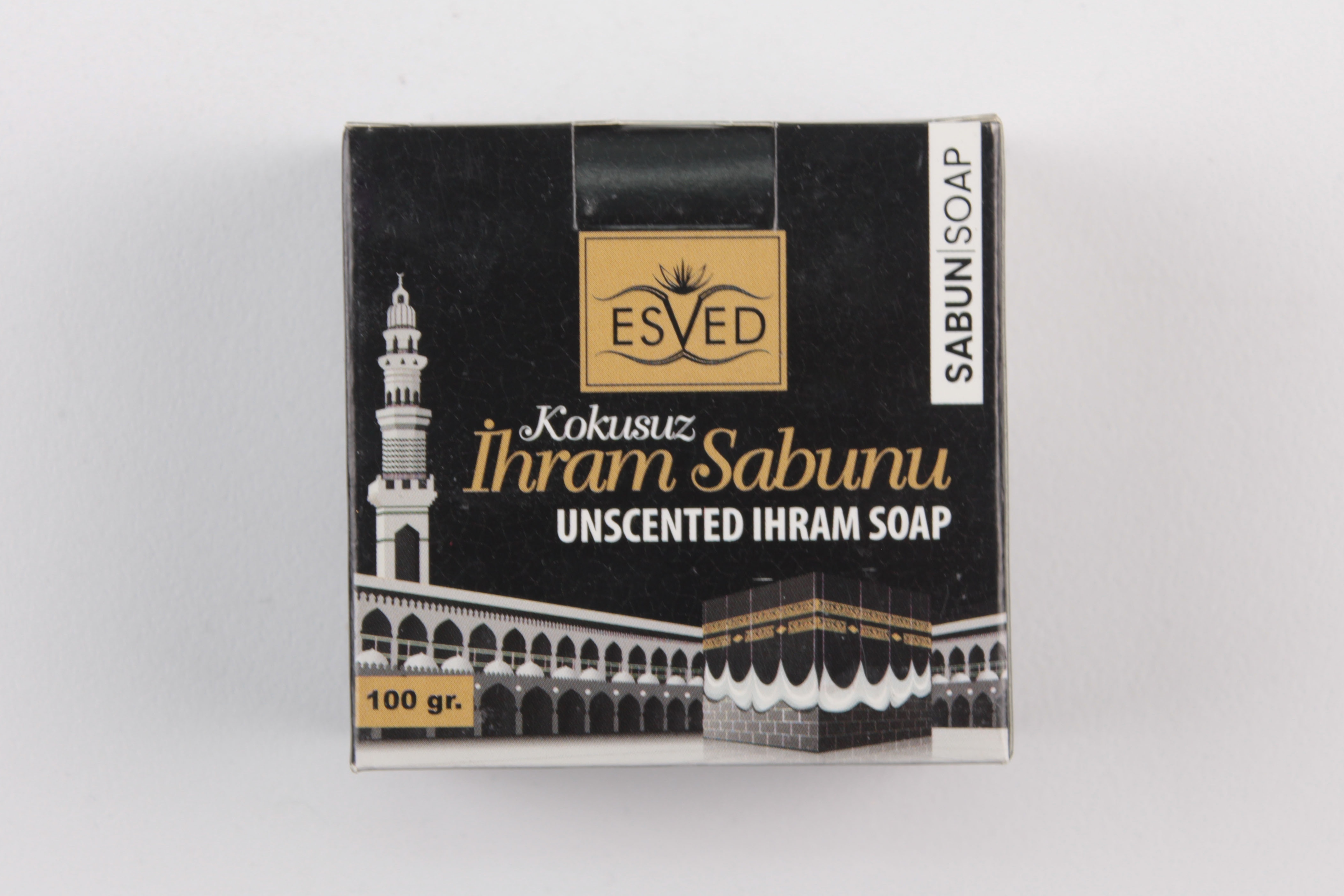 Esved Kokusuz İhram Sabunu 100 gr – Hac ve Umre İçin Özel Formüllü, Alkolsüz ve Uzun Süreli Kullanım Sağlayan Katı Sabun