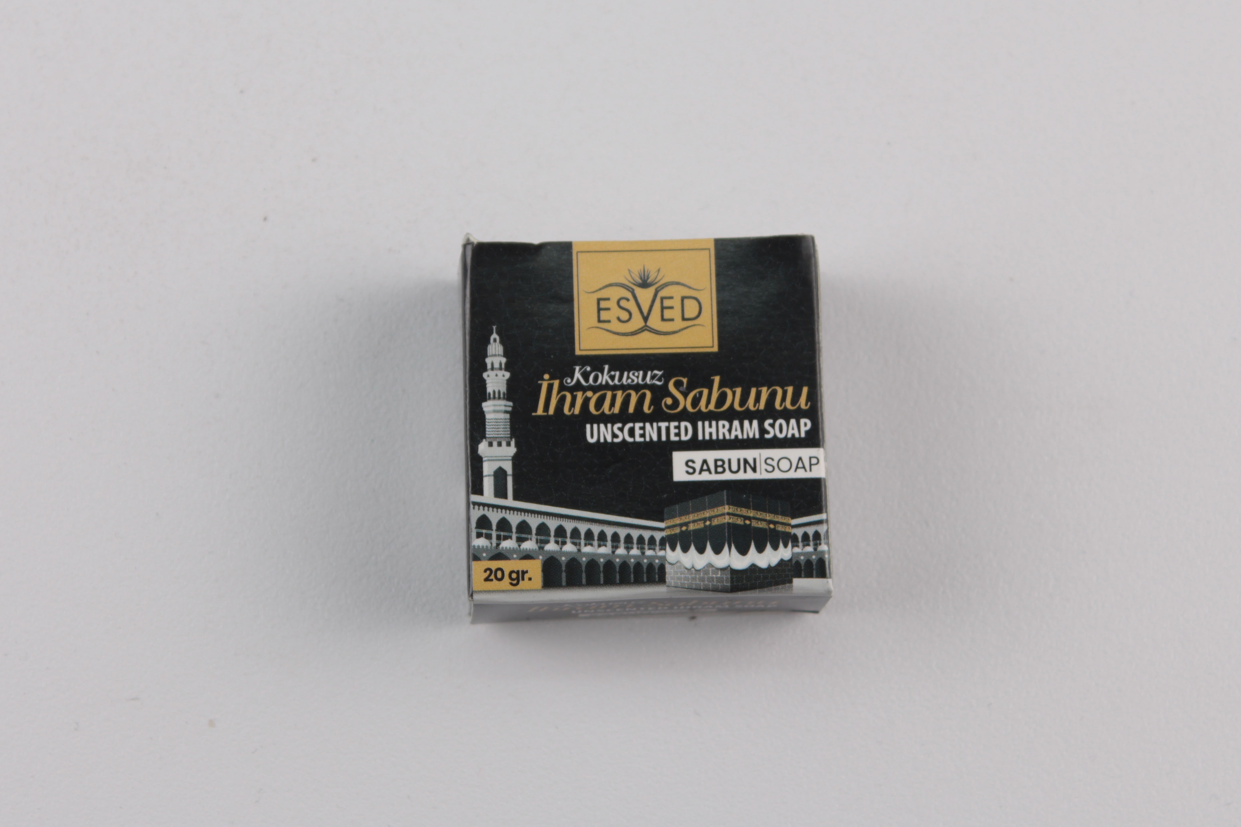 Esved Kokusuz İhram Sabunu 20 gr – Hac ve Umre İçin Özel Formüllü, Alkolsüz ve Bitkisel İçerikli Katı Sabun